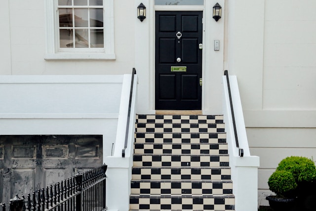 Front door with added kerb appeal for staging home